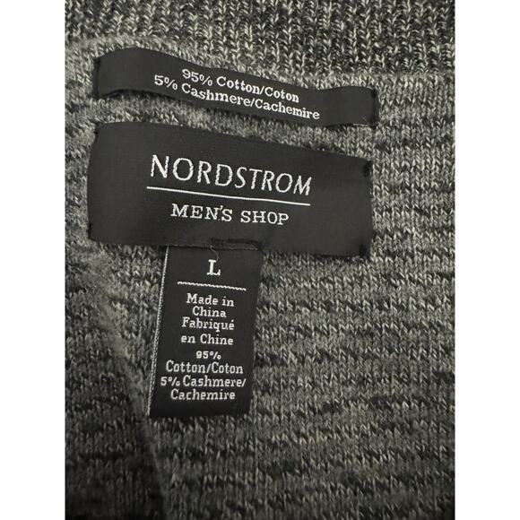 Nordstrom Men’s Shop Gray Cotton Cashmere Sweater Size Large - Picture 3 of 4